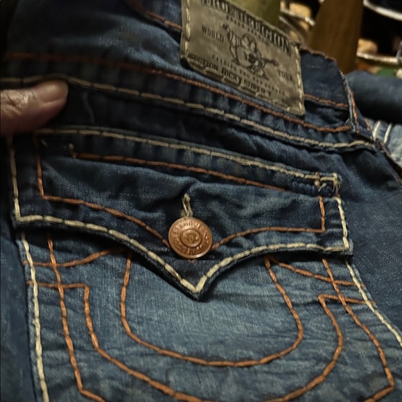 True Religion Indigo Jeans with Copper Stitching